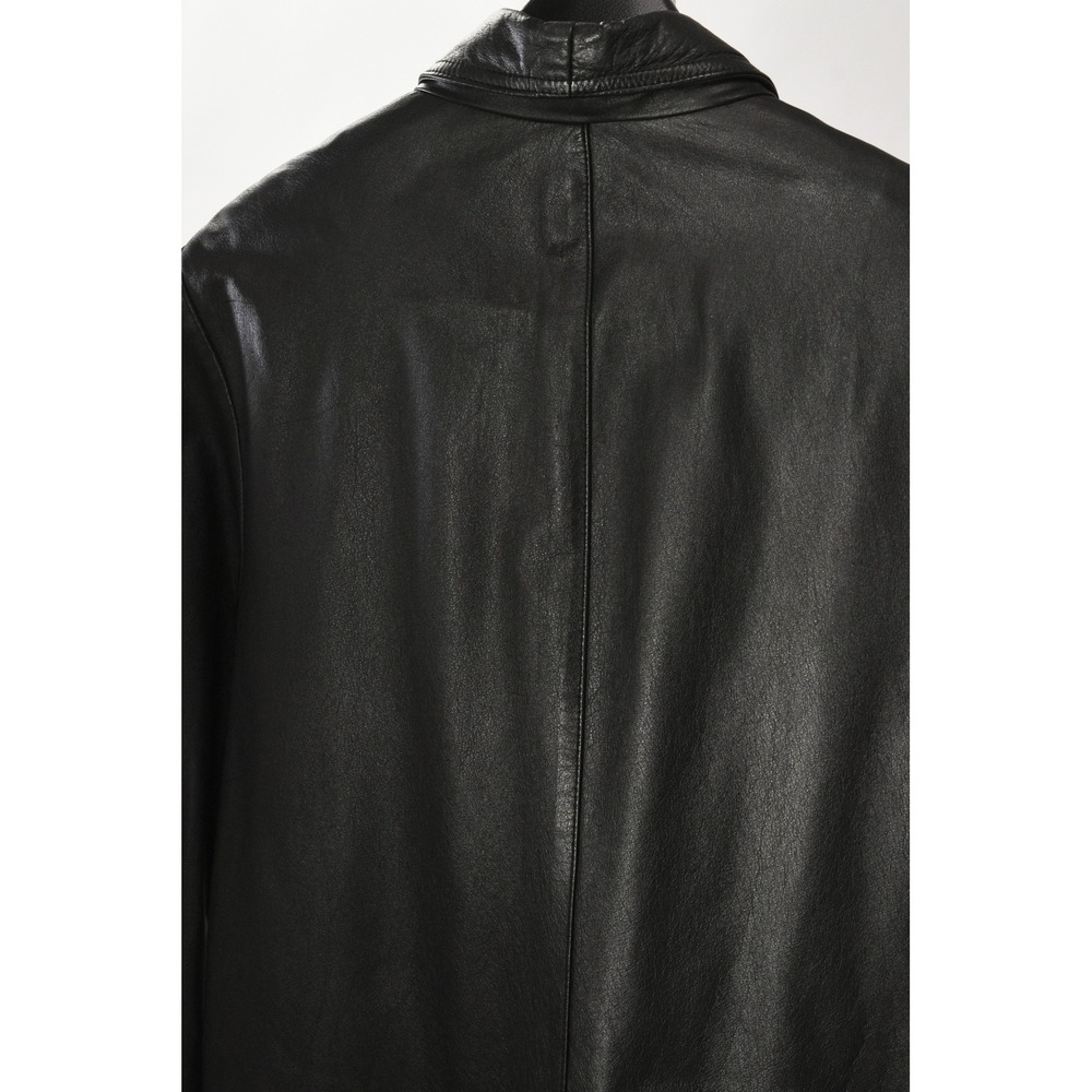 Vintage Double Breasted Long Leather Coat Womens M 80s Oversized Fit Clubwear - Picture 8 of 8